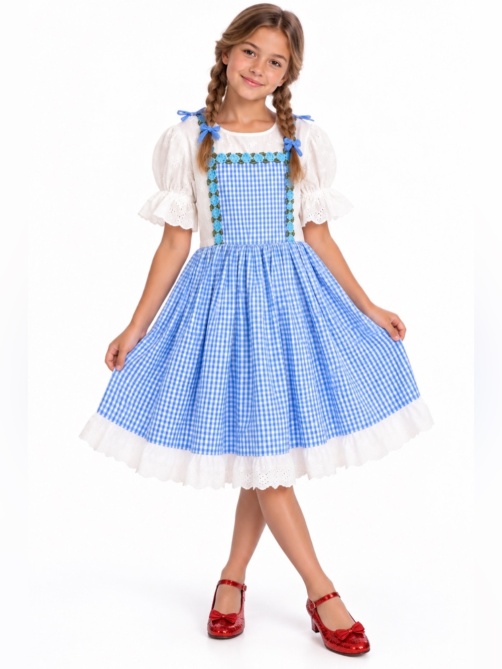 Trish Scully Wizard Of Oz Dorothy Costume Girl Size 14 Prairie Boutique Cottage
